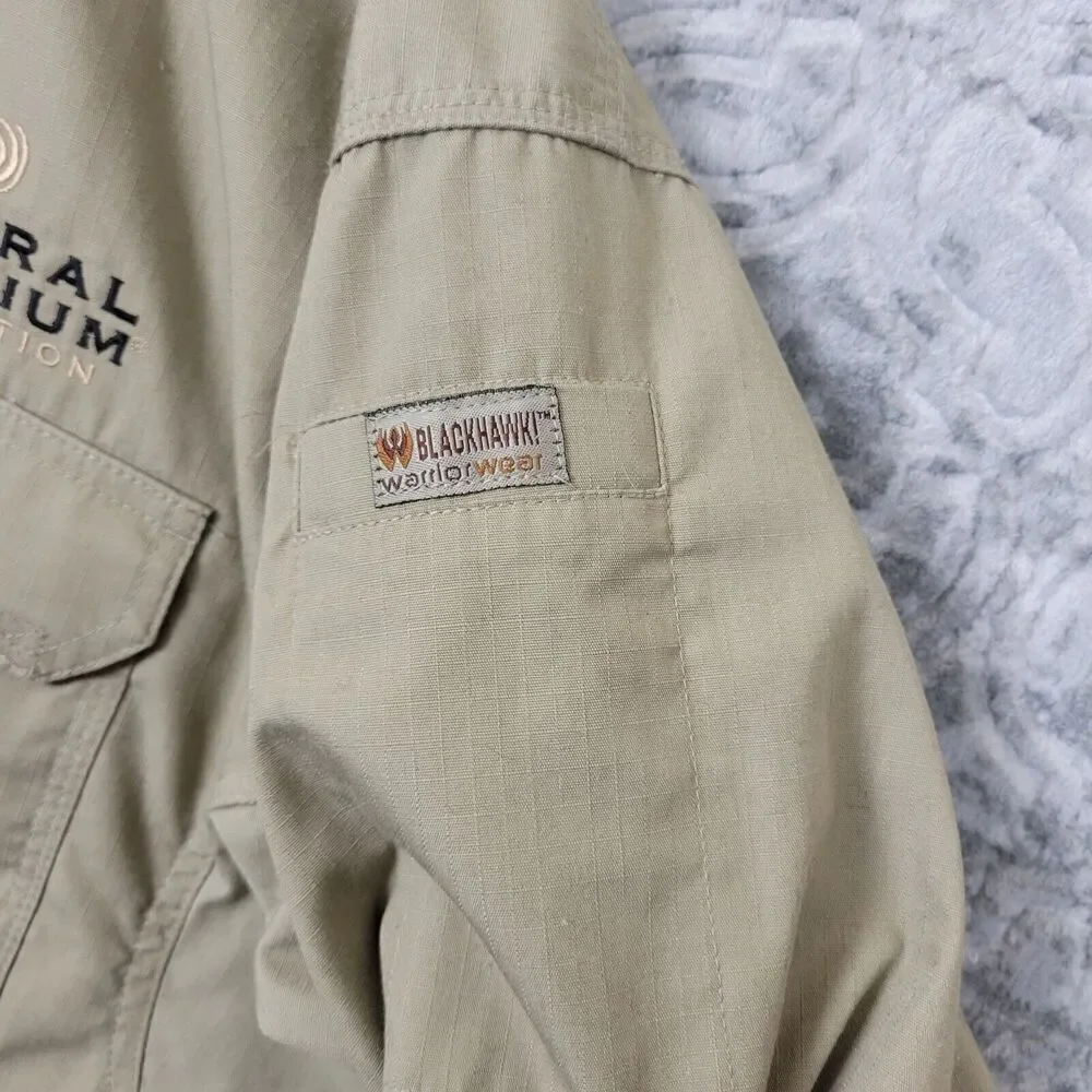 Blackhawk Tactical Button Shirt Men's Large Biege Rip Stop Federal Ammunition - Picture 10 of 14
